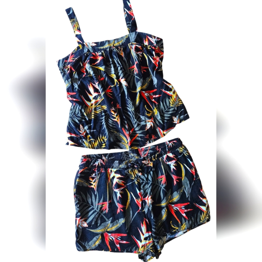 Wmn's Medium Tropical Print 2 Piece Set S/M by George